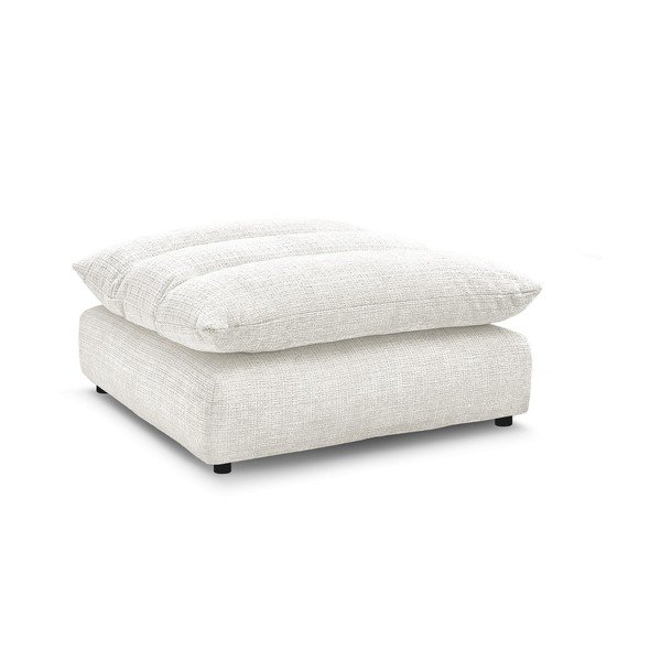 Taburet alb cu tapițerie din chenille Neil – Bobochic Paris