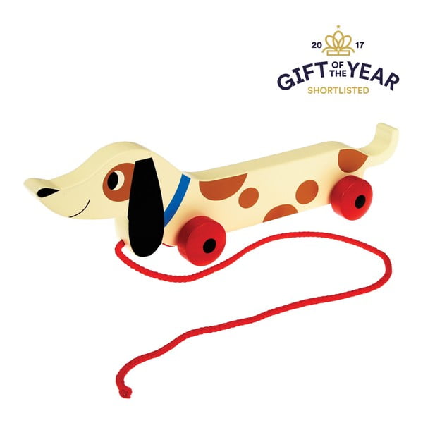 Jucărie - cățel din lemn pe roți Rex London Charlie The Sausage Dog, lungime 31,5 cm-image-2