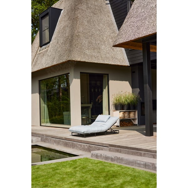 Șezlong de grădină albastru din metal/capitonat Emma - Hartman-image-4