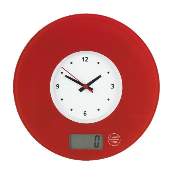 Cântar de bucătărie cu ceas Wenko Clock, roșu-image-2