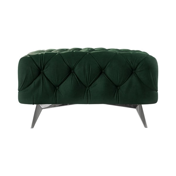 Taburet verde închis cu tapițerie din catifea Chelsea – Ropez-image-2