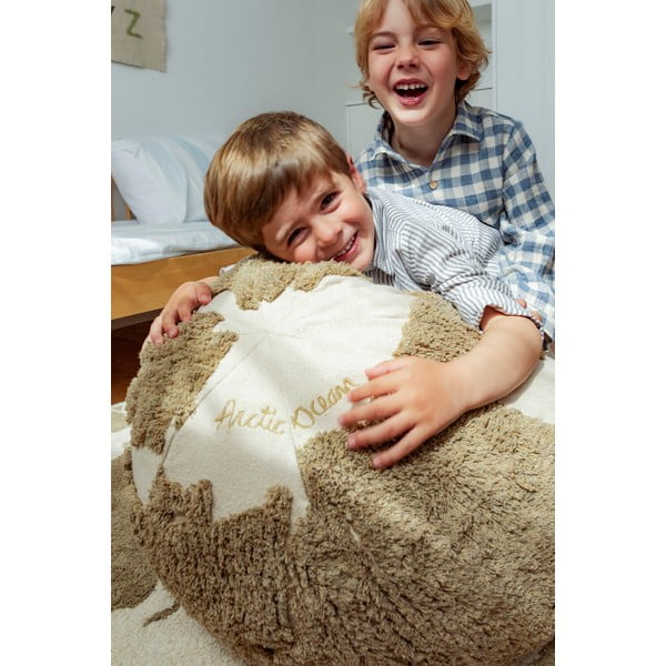 Fotoliu puf pentru copii verde-crem World Map – Lorena Canals-image-4