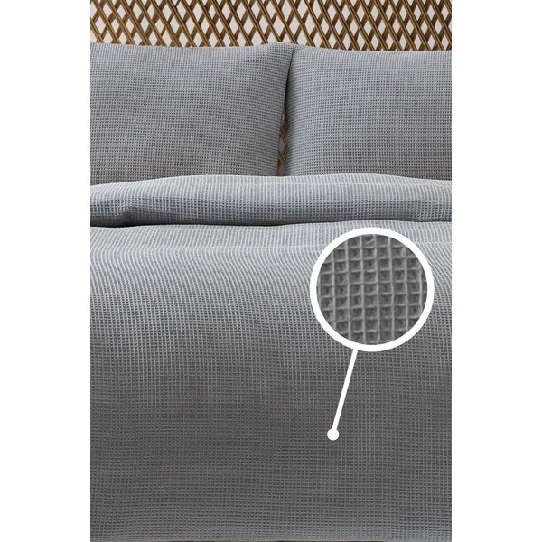 Cuvertură gri 200x220 cm Waffle – Mijolnir-image-1