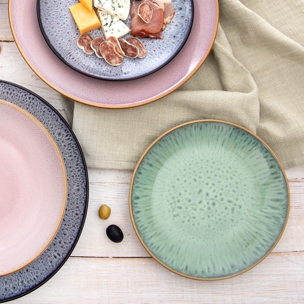 Farfurie roz pentru desert  din ceramică ø 20,5 cm Glaze – Orion-image-3