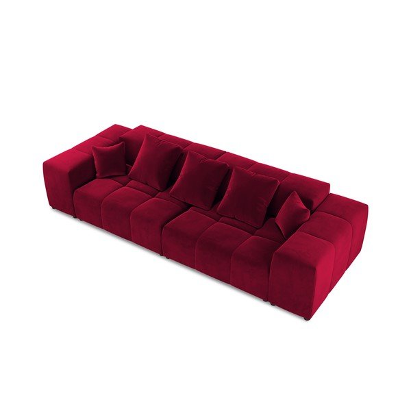 Canapea roșie cu tapițerie din catifea 320 cm Rome Velvet - Cosmopolitan Design-image-3