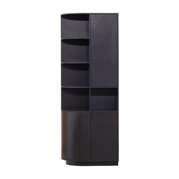 Bibliotecă modulară neagră din lemn masiv de pin 78x210 cm Finca – WOOOD