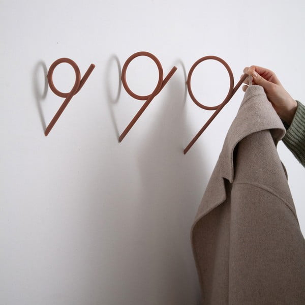 Cârlig teracotă de montat pe perete din oțel Tuba S – Spinder Design-image-2