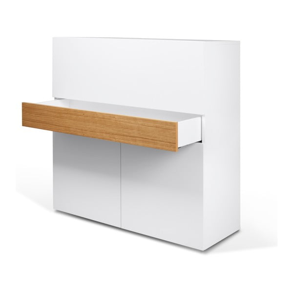 Birou cu dulap Focus White/Oak, 110 x 42 x 109 cm-image-2