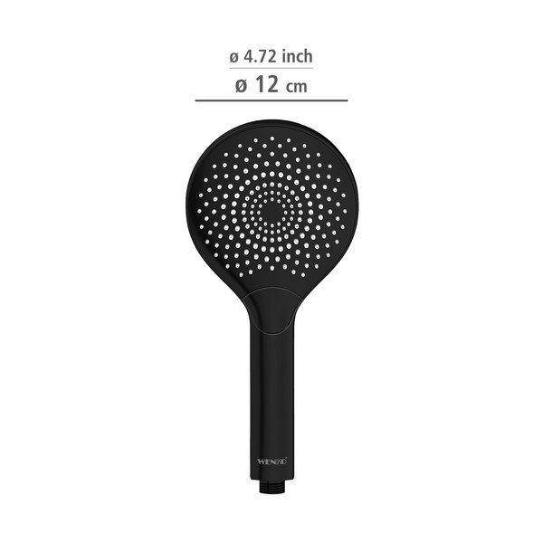 Pară de duș Wenko Matt, ø 12 cm, negru-image-1