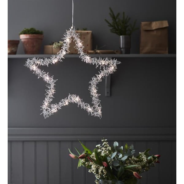 Decorațiune luminoasă argintie ø 46 cm  cu model de Crăciun Tangle – Markslöjd