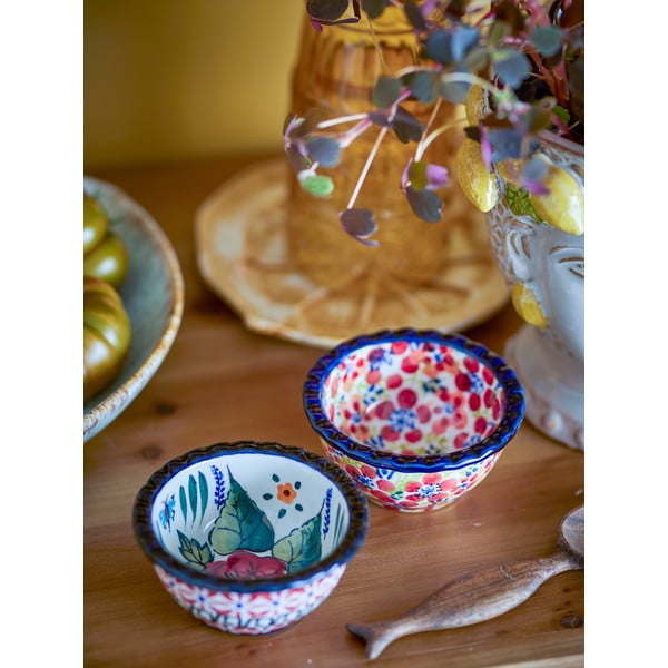 Boluri mici roșii 2 buc. pentru servire din gresie 95 ml Florist – Bloomingville-image-2