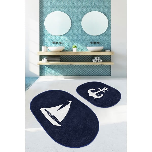 Covorașe de baie albastre 2 buc. 60x100 cm – Mila Home-image-2