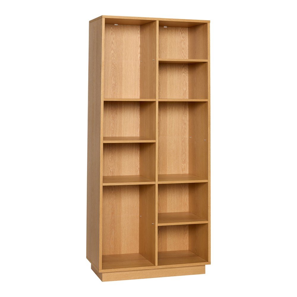 Bibliotecă în culoare naturală cu aspect de lemn de stejar 80x180x30 cm Disco – Hübsch
