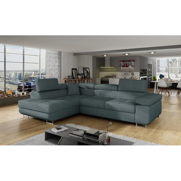 Colțar albastru extensibil/cu spațiu de depozitare (cu colț pe partea stângă/în formă de ”L”) Anton – ELTAP-image-3