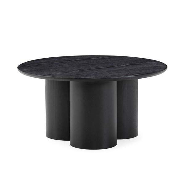 Măsuță de cafea neagră rotundă ø 80 cm Lua – MOME
