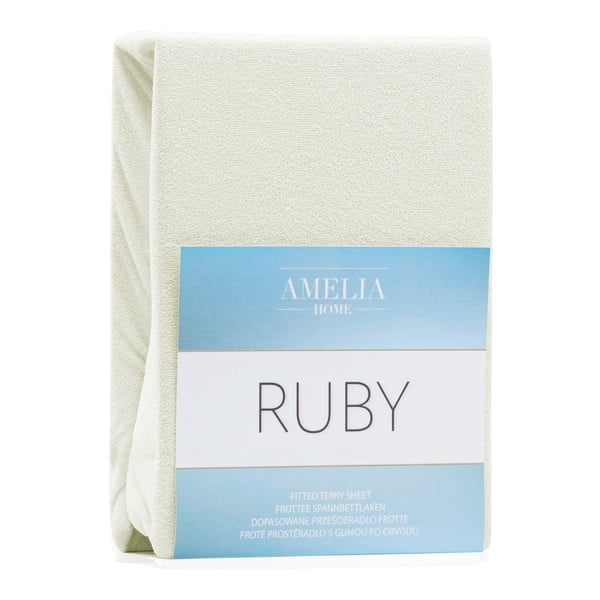 Cearceaf crem din frotir cu elastic 240x220 cm Ruby – AmeliaHome-image-2