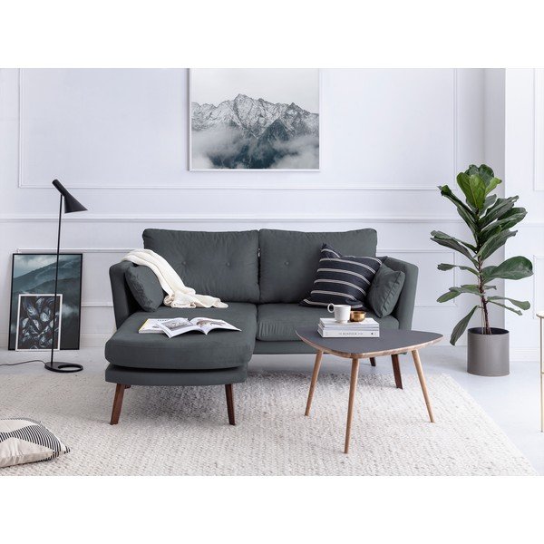 Canapea cu 3 locuri Mazzini Sofas Elena, cu șezlong pe partea stângă, gri-image-1
