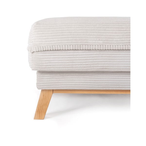 Taburet bej cu tapițerie din catifea reiată Tori – Bonami Selection-image-3