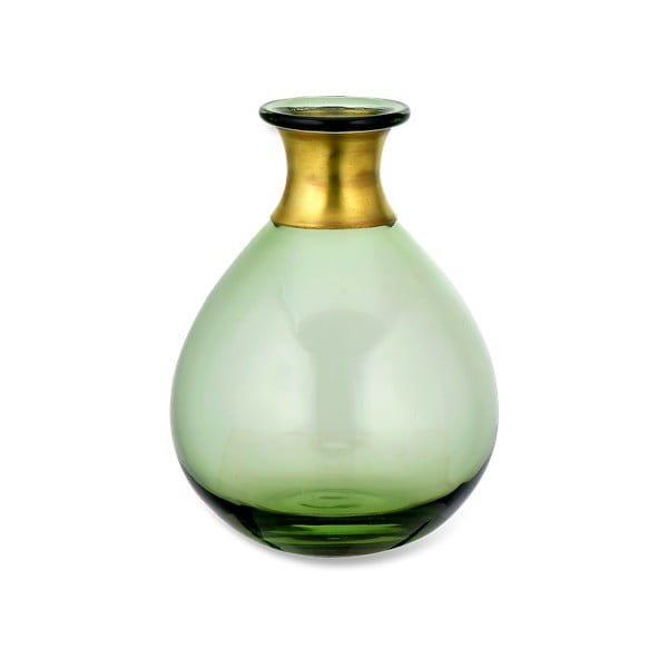 Vază din sticlă Nkuku Miza, înălțime 16,5 cm, verde