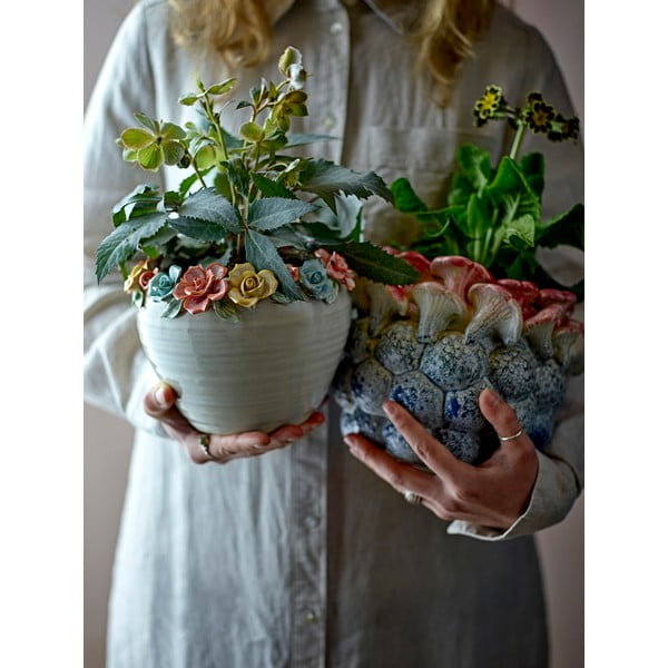 Ghiveci decorativ din gresie pictată manual ø 19,5 cm Eanna – Bloomingville-image-2