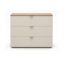 Comodă crem/în culoare naturală cu aspect de lemn de stejar 100x80x40 cm Dennis – Marckeric