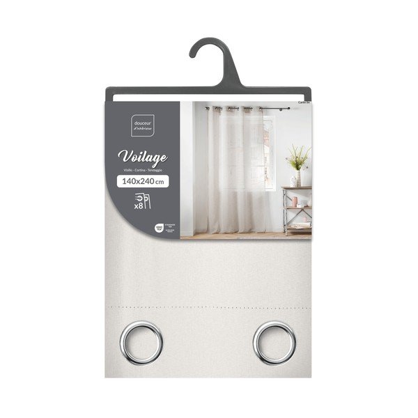 Perdea fildeș din voal 140x240 cm Carlin – douceur d'intérieur-image-4