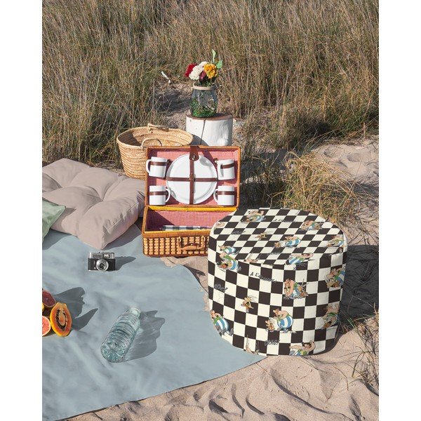 Taburet alb-negru Asterix Checkerboard - Really Nice Things-image-1
