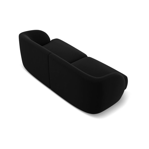 Canapea neagră cu tapițerie din catifea 184 cm Miley - Micadoni Home-image-2