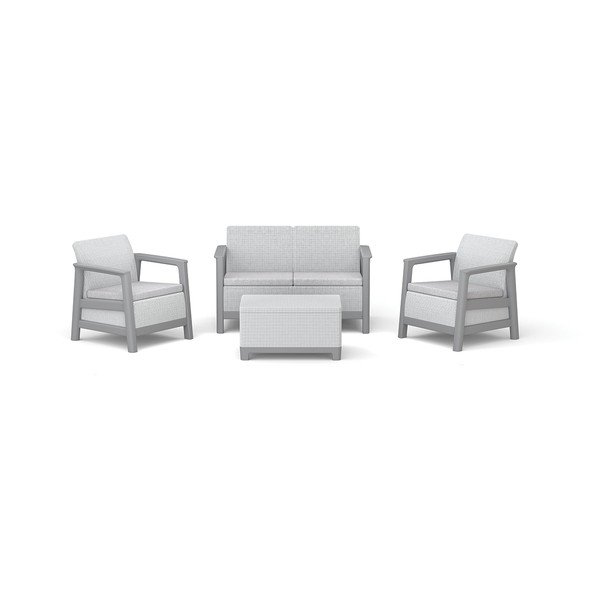 Set mobilier de grădină gri deschis pentru 4 persoane Scandi Linea – Keter