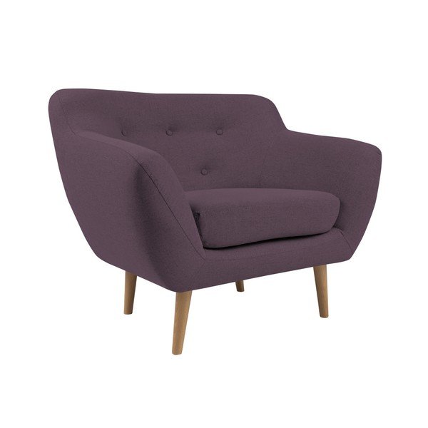 Fotoliu cu picioare de culoare deschisă Mazzini Sofas Sicile, mov-image-2