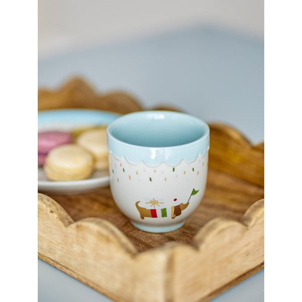 Cană pentru copii albastră/crem din gresie 150 ml Celebrate – Bloomingville Mini-image-1