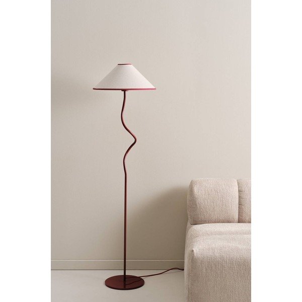 Lampadar roșu/alb cu intensitate reglabilă din material textil (înălțime 148 cm) Juliet – Jotex-image-2