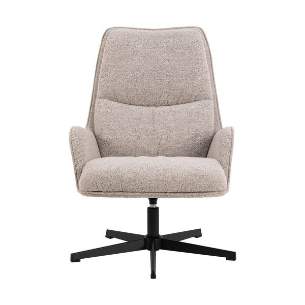 Fotoliu bej pivotant cu tapițerie din țesătură bouclé Bosley – Actona-image-2