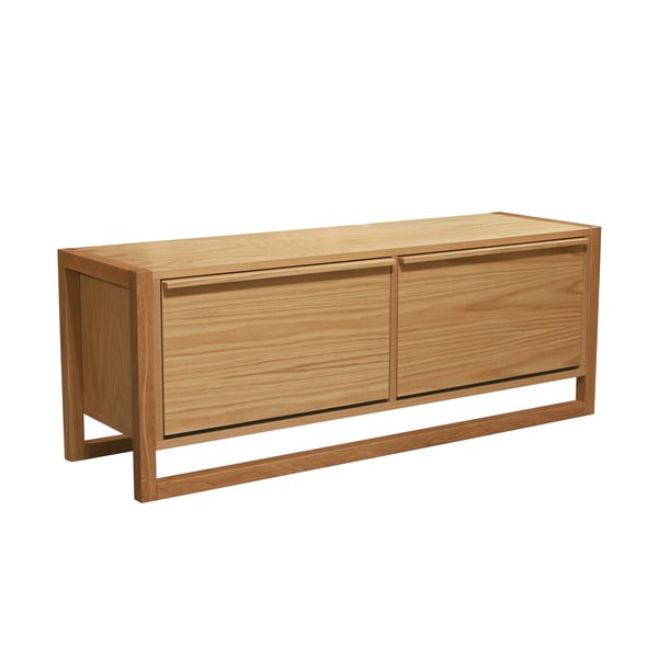 Pantofar în culoare naturală cu deschidere înclinată cu bancă cu aspect de lemn de stejar NewEst – Woodman