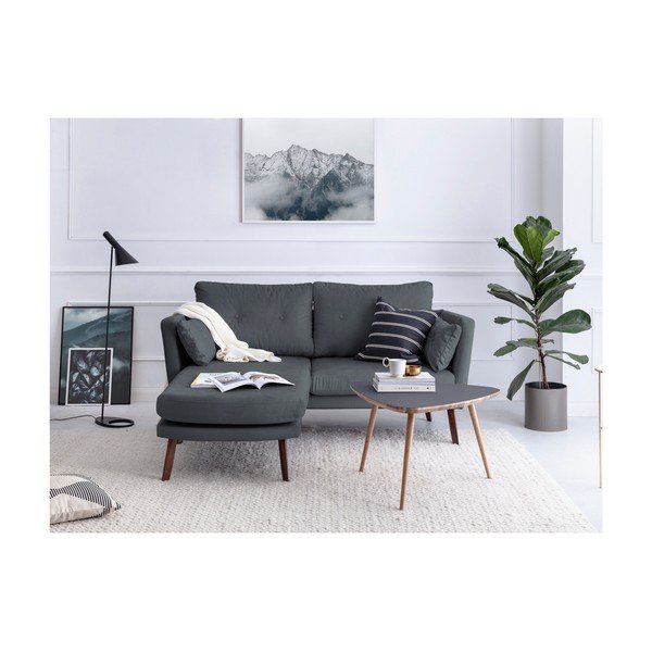 Canapea cu 3 locuri Mazzini Sofas Elena, cu șezlong pe partea stângă, gri-image-2