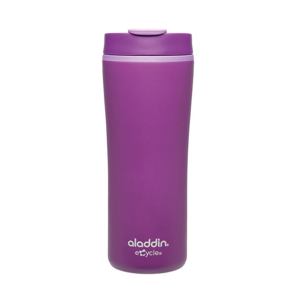 Sticlă termos din plastic reciclat Aladdin Flip-Seal™, 350 ml, mov