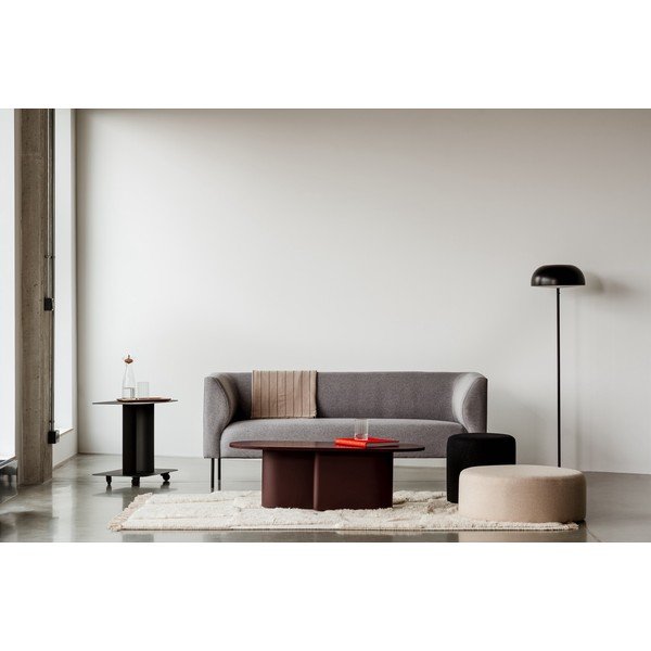 Măsuță de cafea burgundy cu blat cu aspect de lemn de stejar 50x115 cm Looi – noo.ma-image-3