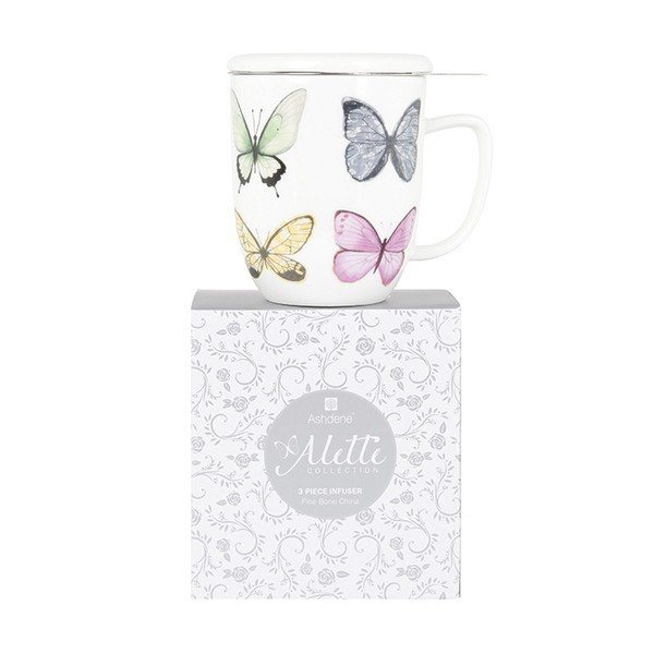 Cană din porțelan cu infuzor pentru ceai și capac Ashdene Alette, 350 ml-image-1