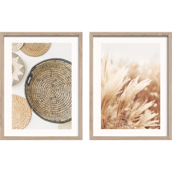 Tablouri cu ramă 2 buc. imprimate 30x40 cm Full Beige – Styler