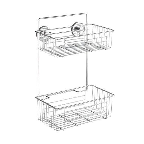 Etajeră cu două rafturi Wenko cu sistem de prindere Vacuum-Loc Bari, până la 33 kg-image-2