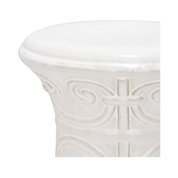Măsuță din ceramică adecvată pentru exterior Safavieh Imperial, ø 30 cm, alb-image-1