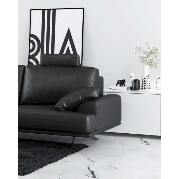 Canapea gri închis cu tapițerie din piele 220 cm Prado – MESONICA-image-3