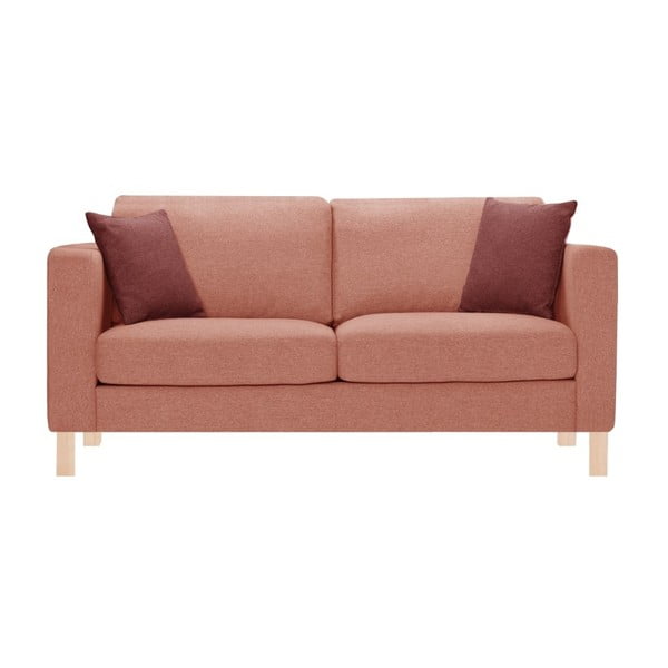 Canapea cu 3 locuri Stella Cadente Canoa portocalie, cu 2 perne roz