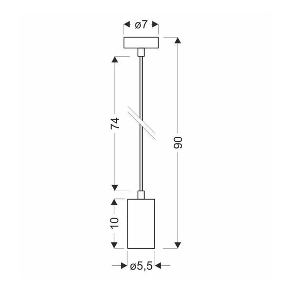 Lustră neagră cu abajur din metal ø 7 cm Tubo – Candellux Lighting-image-2