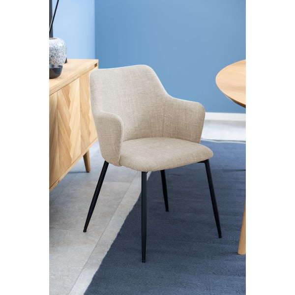 Set de scaune de sufragerie crem 2 buc. tapițat Ilsa – Actona-image-2