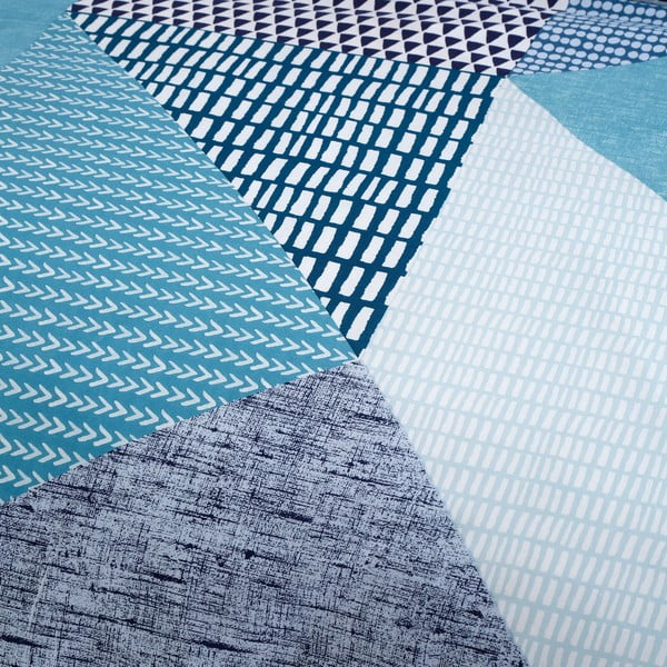 Lenjerie de pat albastru-verde pentru pat de o persoană 135x200 cm Larsson Geo – Catherine Lansfield-image-4