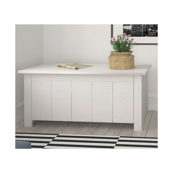 Cufăr alb din lemn de pin 100x45 cm Bertram – Støraa-image-1