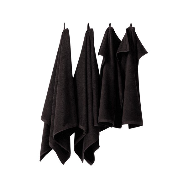 Prosoape de baie negre 4 buc. din bumbac Darcy – Jotex-image-2