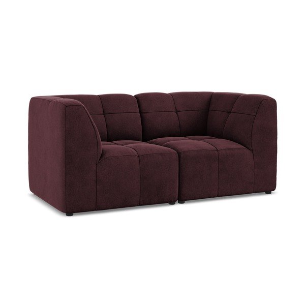 Canapea burgundy cu tapițerie din catifea 180 cm Aloha – Makamii-image-2