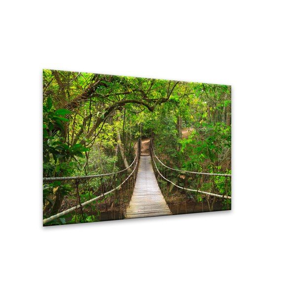 Tablou Styler Glas Nature Forest Bridge, 80 x 120 cm-image-1